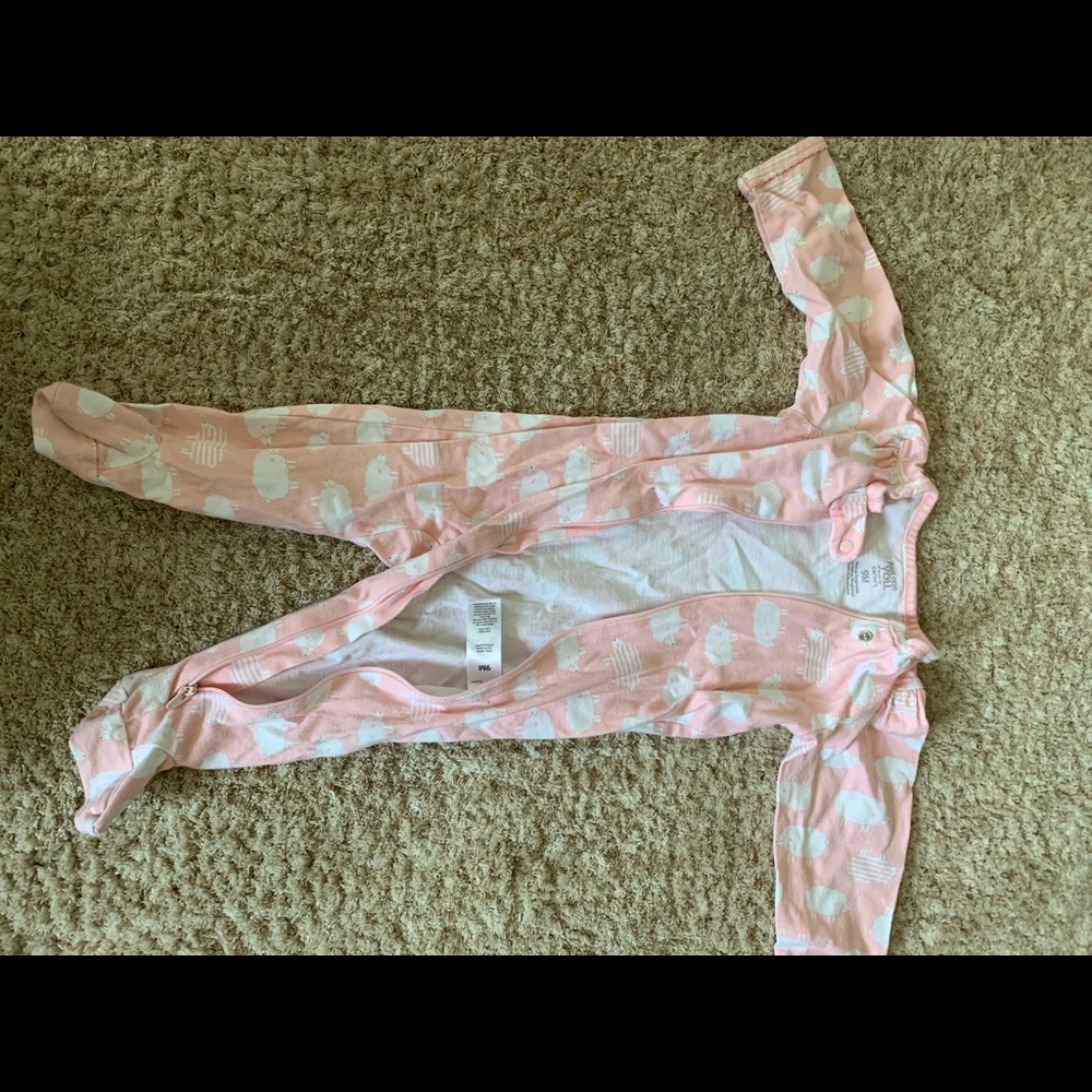 Carters Infant girl zip up footies